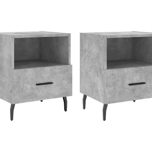 Conflans-Sainte-Honorine  Nachtkastjes 2 st 40x35x47,5 cm bewerkt hout betongrijs