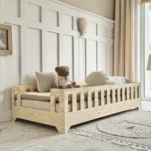 Vloerbed 90×190 met zijingang en lattenbodem Clarisse Bois Vloerbed 90×190 met zijingang en lattenbodem Clarisse Bois