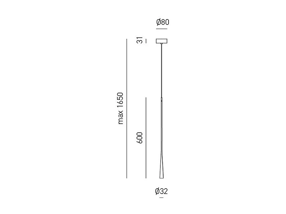 Dafne - Suspension LED Or 7W 3000K IP20 - Plafonnier LED design minimaliste en aluminium - Alimentation incluse - Max L. 165cm