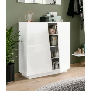 Dfogl schoenenrek, Multifunctionele kast met 2 deuren, Ingang schoenenrek, 100% Made in Italy, 80x38h86 cm, Glanzend wit Dfogl schoenenrek, Multifunctionele kast met 2 deuren, Ingang schoenenrek, 100% Made in Italy, 80x38h86 cm, Glanzend wit