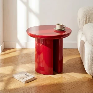 Bijzettafel van MDF – Rood gelakt – DERLALI Bijzettafel van MDF – Rood gelakt – DERLALI