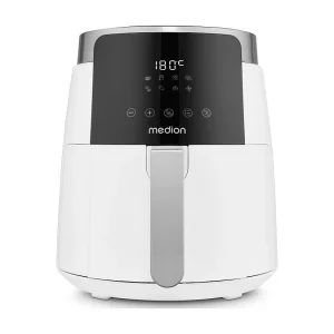 Digitale Heteluchtfriteuse MEDION MD13030 1500W – 4,7L, 8 Programma's, Timer 60 min, Temperatuur tot 200°C – Wit Digitale Heteluchtfriteuse MEDION MD13030 1500W – 4,7L, 8 Programma's, Timer 60 min, Temperatuur tot 200°C – Wit