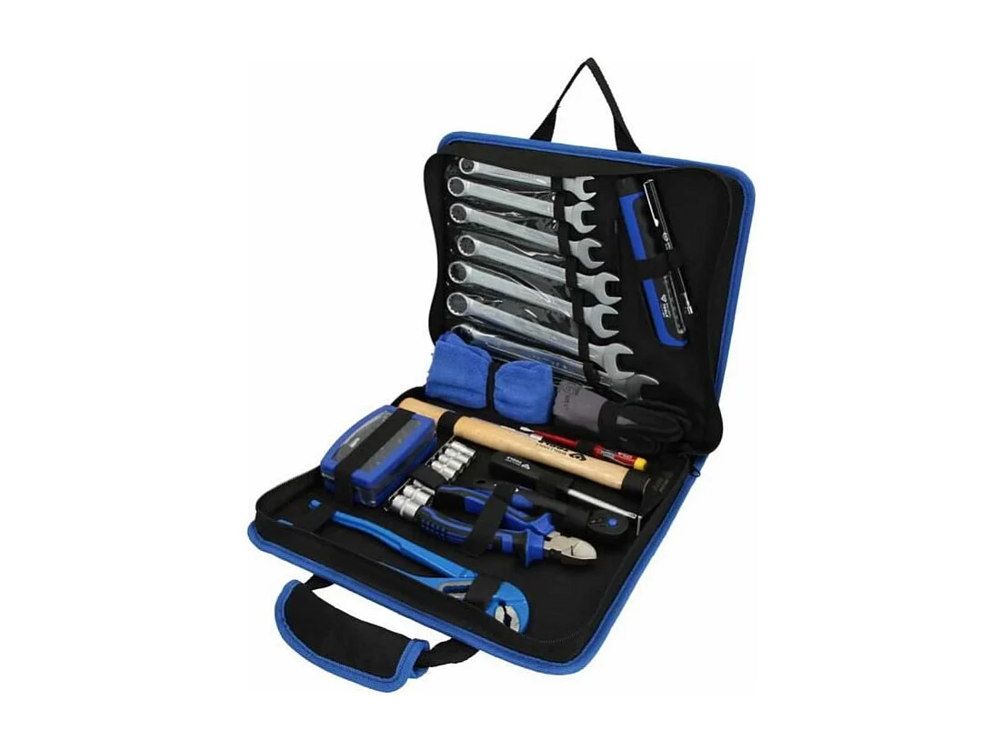 BRILLIANT TOOLS gereedschapsset 64-delig van staal met leren opbergtas