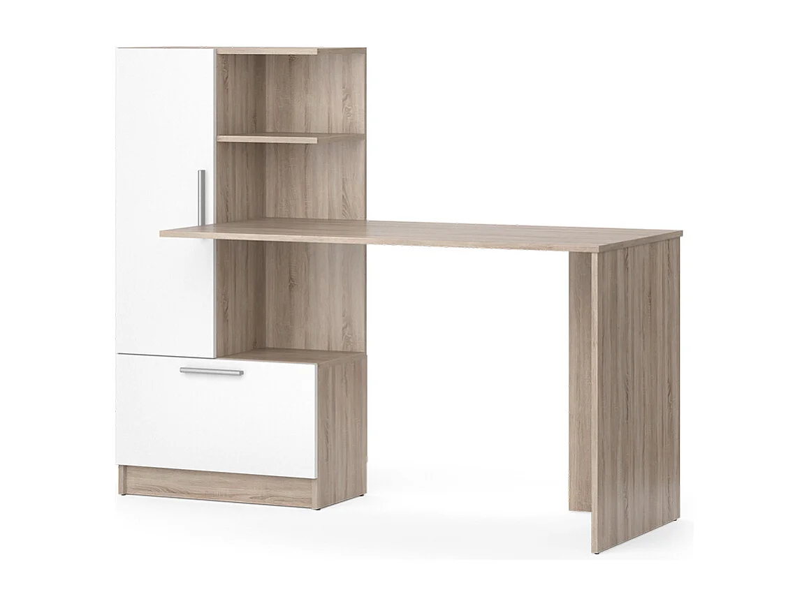 Bureau sonoma/wit 150x59.3x120.1 tomy