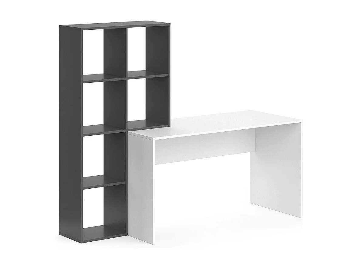 Bureau wit/antraciet 166.8x59x143 mara