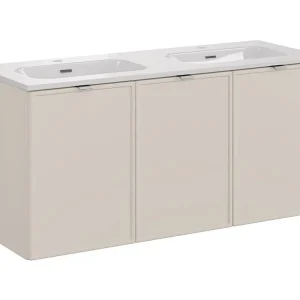 BRAZZA badkamerset: onderkast 120cm + dubbele ingebouwde witte wastafel BRAZZA badkamerset: onderkast 120cm + dubbele ingebouwde witte wastafel