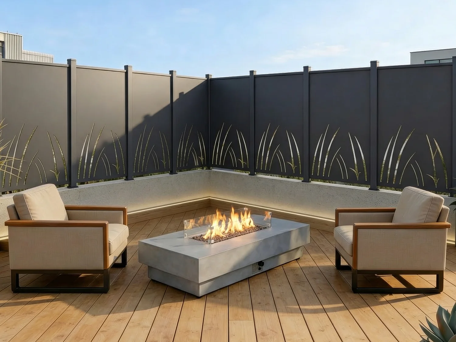 Aluminium schutting met plantenmotief uitbreidingskit H164 x B110 cm Antraciet BRAMENO