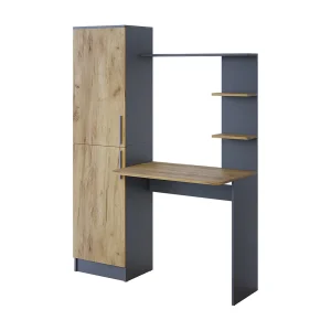 Bureau antraciet/gouden eik 122.9x52x168.5 tessa Bureau antraciet/gouden eik 122.9x52x168.5 tessa