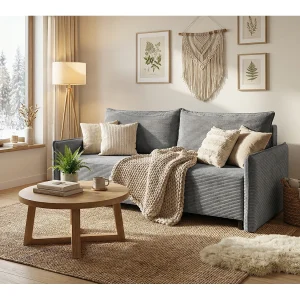 CORDO – 3-zitsbank met slaapfunctie 197×140 cm, stof Poso 22 grij CORDO – 3-zitsbank met slaapfunctie 197×140 cm, stof Poso 22 grij