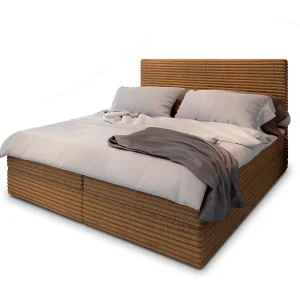Boxspringbed PISA 160×200 cm Set met hoofdbord, bedbodem en matras, Koperkleurig Boxspringbed PISA 160×200 cm Set met hoofdbord, bedbodem en matras, Koperkleurig