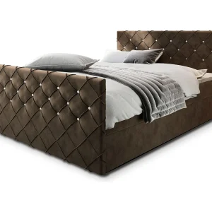 Boxspringbed MANDI 160×200 cm Set met hoofdbord, bedbodem en matras, Bruin Boxspringbed MANDI 160×200 cm Set met hoofdbord, bedbodem en matras, Bruin