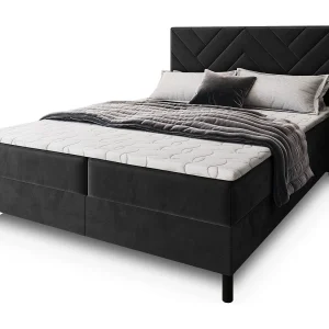 Boxspringbed ROKIS 180×200 cm Set met hoofdbord, bedbodem en matras, Zwart Boxspringbed ROKIS 180×200 cm Set met hoofdbord, bedbodem en matras, Zwart