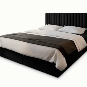 Boxspringbed BRESEL 180×200 cm Set met hoofdbord, bedbodem en matras, Zwart Boxspringbed BRESEL 180×200 cm Set met hoofdbord, bedbodem en matras, Zwart