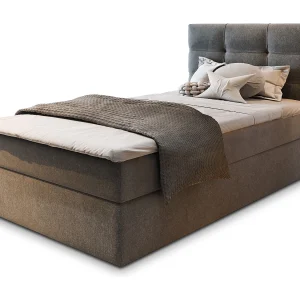 Boxspringbed GLOS 80×200 cm Set met hoofdbord, bedbodem en matras, Grijs