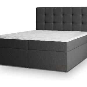 Boxspringbed PALMA 160×200 cm Set met hoofdbord, bedbodem en matras, Grijs