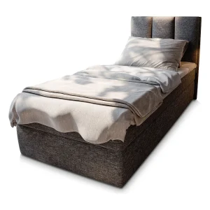 Boxspringbed MERIL 80×200 cm Set met hoofdbord, bedbodem en matras, Grijs Boxspringbed MERIL 80×200 cm Set met hoofdbord, bedbodem en matras, Grijs