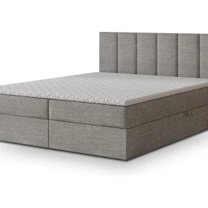 Boxspringbed MERIL 180×200 cm Set met hoofdbord, bedbodem en matras, Lichtgrijs