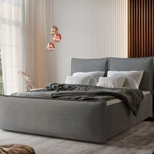 Boxspringbed MONTA 160×200 cm Set met hoofdbord, bedbodem en matras, Lichtgrijs