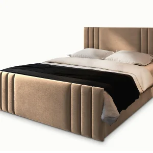 Boxspringbed KANES 160×200 cm Set met hoofdbord, bedbodem en matras, Beige Boxspringbed KANES 160×200 cm Set met hoofdbord, bedbodem en matras, Beige