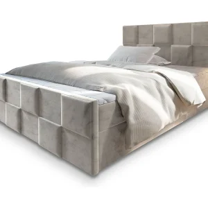 Boxspringbed MONA 180×200 cm Set met hoofdbord, bedbodem en matras, Beige Boxspringbed MONA 180×200 cm Set met hoofdbord, bedbodem en matras, Beige