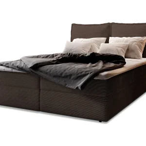 Boxspringbed LENTE 160×200 cm Set met hoofdbord, bedbodem en matras, Bruin