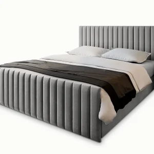 Boxspringbed ARION 180×200 cm Set met hoofdbord, bedbodem en matras, Lichtgrijs