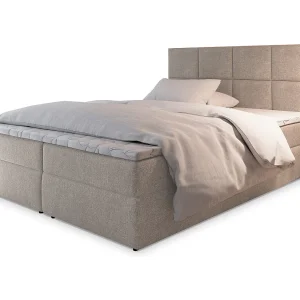 Boxspringbed LENA 140×200 cm Set met hoofdbord, bedbodem en matras, Beige