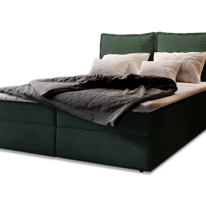 Boxspringbed LENTE 140×200 cm Set met hoofdbord, bedbodem en matras, Dennengroen