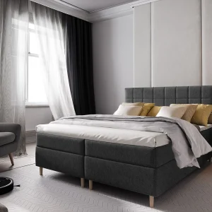 Boxspringbed IBIZA 160×200 cm Set met hoofdbord, bedbodem en matras, Antracietgrijs Boxspringbed IBIZA 160×200 cm Set met hoofdbord, bedbodem en matras, Antracietgrijs