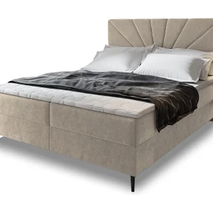 Boxspringbed MURI 180×200 cm Set met hoofdbord, bedbodem en matras, Beige
