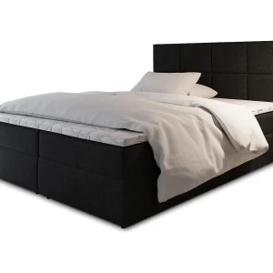 Boxspringbed LENA 140×200 cm Set met hoofdbord, bedbodem en matras, Zwart Boxspringbed LENA 140×200 cm Set met hoofdbord, bedbodem en matras, Zwart