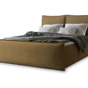 Boxspringbed MONTA 140×200 cm Set met hoofdbord, bedbodem en matras, Geel