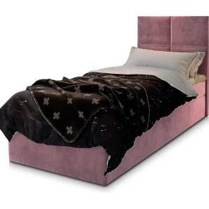 Boxspringbed LENA 80×200 cm Set met hoofdbord, bedbodem en matras, Poederroze Boxspringbed LENA 80×200 cm Set met hoofdbord, bedbodem en matras, Poederroze