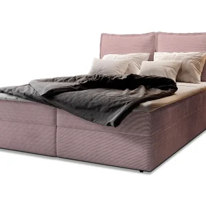 Boxspringbed LENTE 160×200 cm Set met hoofdbord, bedbodem en matras, Poederroze Boxspringbed LENTE 160×200 cm Set met hoofdbord, bedbodem en matras, Poederroze