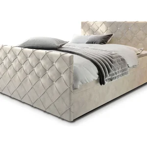 Boxspringbed MANDI 160×200 cm Set met hoofdbord, bedbodem en matras, Beige Boxspringbed MANDI 160×200 cm Set met hoofdbord, bedbodem en matras, Beige