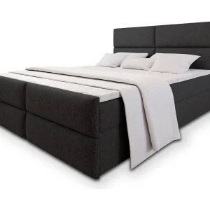 Boxspringbed MULEN 180×200 cm Set met hoofdbord, bedbodem en matras, Zwart Boxspringbed MULEN 180×200 cm Set met hoofdbord, bedbodem en matras, Zwart