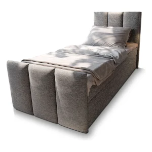 Boxspringbed LAGO 100×200 cm Set met hoofdbord, bedbodem en matras, Lichtgrijs