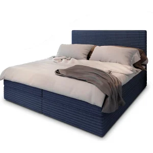 Boxspringbed PISA 160×200 cm Set met hoofdbord, bedbodem en matras, Blauw Boxspringbed PISA 160×200 cm Set met hoofdbord, bedbodem en matras, Blauw