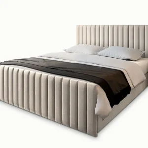 Boxspringbed ARION 160×200 cm Set met hoofdbord, bedbodem en matras, Beige