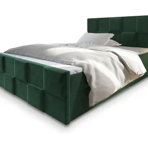 Boxspringbed MONA 140×200 cm Set met hoofdbord, bedbodem en matras, Dennengroen Boxspringbed MONA 140×200 cm Set met hoofdbord, bedbodem en matras, Dennengroen