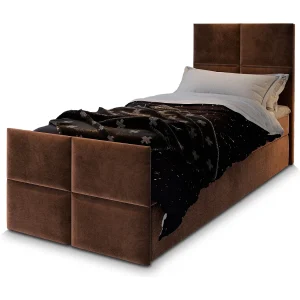 Boxspringbed ARIEL 100×200 cm Set met hoofdbord, bedbodem en matras, Bruin Boxspringbed ARIEL 100×200 cm Set met hoofdbord, bedbodem en matras, Bruin