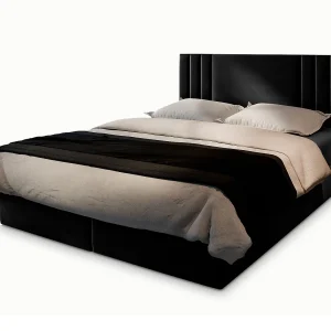 Boxspringbed BRES 140×200 cm Set met hoofdbord, bedbodem en matras, Zwart Boxspringbed BRES 140×200 cm Set met hoofdbord, bedbodem en matras, Zwart
