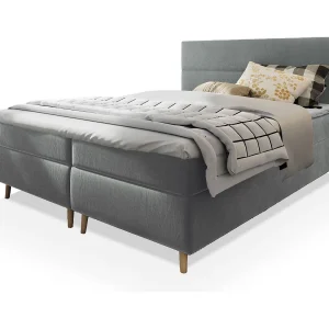Boxspringbed SANTA 160×200 cm Set met hoofdbord, bedbodem en matras, Lichtgrijs Boxspringbed SANTA 160×200 cm Set met hoofdbord, bedbodem en matras, Lichtgrijs
