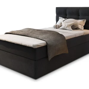 Boxspringbed GLOS 80×200 cm Set met hoofdbord, bedbodem en matras, Zwart Boxspringbed GLOS 80×200 cm Set met hoofdbord, bedbodem en matras, Zwart