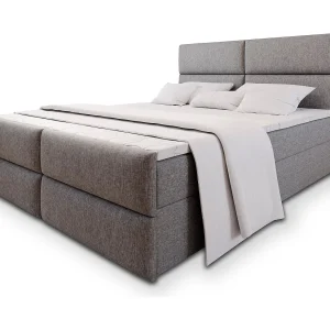 Boxspringbed MULEN 160×200 cm Set met hoofdbord, bedbodem en matras, Lichtgrijs Boxspringbed MULEN 160×200 cm Set met hoofdbord, bedbodem en matras, Lichtgrijs