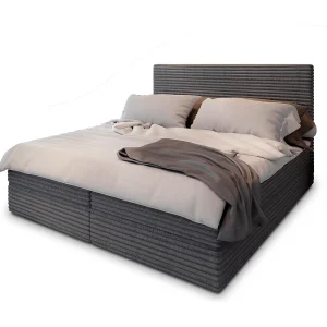 Boxspringbed PISA 140×200 cm Set met hoofdbord, bedbodem en matras, Grijs Boxspringbed PISA 140×200 cm Set met hoofdbord, bedbodem en matras, Grijs