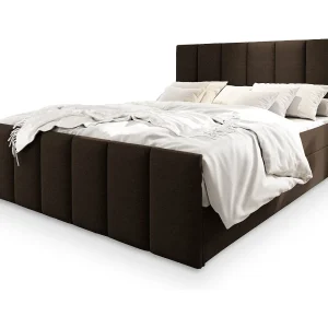 Boxspringbed LAGO 140×200 cm Set met hoofdbord, bedbodem en matras, Bruin