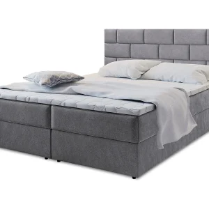 Boxspringbed KERLO 140×200 cm Set met hoofdbord, bedbodem en matras, Grijs Boxspringbed KERLO 140×200 cm Set met hoofdbord, bedbodem en matras, Grijs