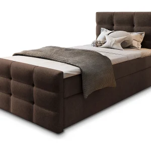 Boxspringbed AMON 100×200 cm Set met hoofdbord, bedbodem en matras, Bruin Boxspringbed AMON 100×200 cm Set met hoofdbord, bedbodem en matras, Bruin