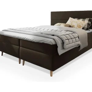 Boxspringbed SANTA 160×200 cm Set met hoofdbord, bedbodem en matras, Bruin Boxspringbed SANTA 160×200 cm Set met hoofdbord, bedbodem en matras, Bruin